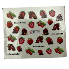 Слайдери для манікюру ягідно-фруктові принти – наклейки на нігті 011