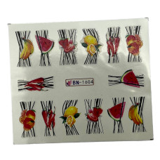 Слайдери для манікюру ягідно-фруктові принти – наклейки на нігті 012