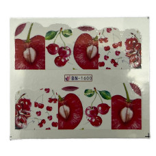 Слайдери для манікюру ягідно-фруктові принти – наклейки на нігті 13