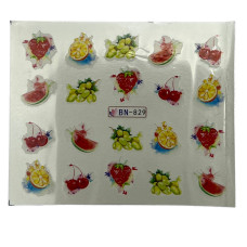 Слайдери для манікюру ягідно-фруктові принти – наклейки на нігті 023