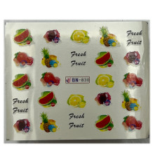 Слайдери для манікюру ягідно-фруктові принти – наклейки на нігті 04