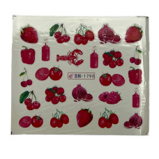 Слайдери для манікюру ягідно-фруктові принти – наклейки на нігті 07