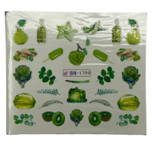 Слайдери для манікюру ягідно-фруктові принти – наклейки на нігті 09