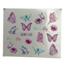 Слайдер-дизайн для манікюру Метелики – яскраві наклейки на нігті 010