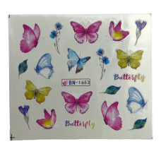 Слайдер-дизайн для манікюру Метелики – яскраві наклейки на нігті 011