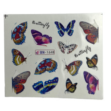 Слайдер-дизайн для манікюру Метелики – яскраві наклейки на нігті 013