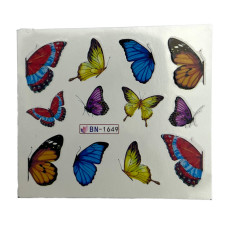 Слайдер-дизайн для манікюру Метелики – яскраві наклейки на нігті 03