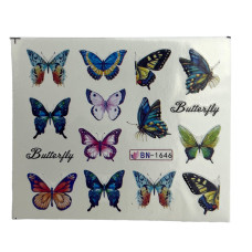 Слайдер-дизайн для манікюру Метелики – яскраві наклейки на нігті 04