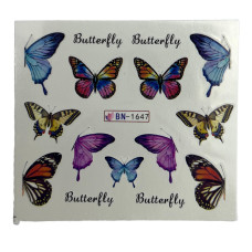 Слайдер-дизайн для манікюру Метелики – яскраві наклейки на нігті 07