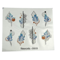 Слайдер для манікюру з рослинними мотивами 14 - квіти, листя, гілля 