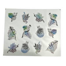 Слайдер для манікюру з рослинними мотивами 16 - квіти, листя, гілля 