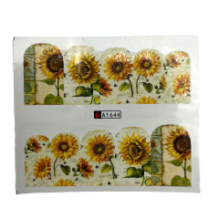 Слайдер-дизайн для манікюру Соняшники – наклейки на нігті квіти 02