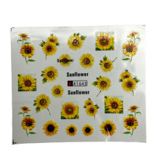 Слайдер-дизайн для манікюру Соняшники – наклейки на нігті квіти 04