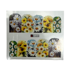 Слайдер-дизайн для манікюру Соняшники – наклейки на нігті квіти 09