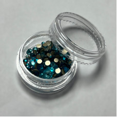 Стрази для манікюру, мікс розмірів, колір бірюзовий, вага 2г (~150 шт)