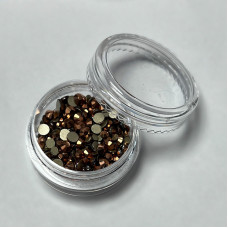 Стрази для манікюру, мікс розмірів, колір бронза, вага 2г (~150 шт)