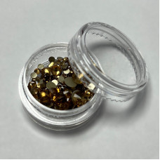 Стрази для манікюру, мікс розмірів, колір шампань, вага 2г (~150 шт)
