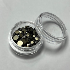 Стрази для манікюру, мікс розмірів, колір сірий, вага 2г (~150 шт)