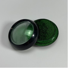 Зелена втирка для нігтів із дзеркальним ефектом