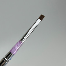 Кисть для гелю з металевим ковпачком пряма, номер 6