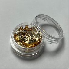 Поталь для манікюру, фольга жата в баночці жовте золото