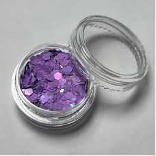 Каміфібукі шестигранки декор для манікюру фіолетовий хамелеон, 2г